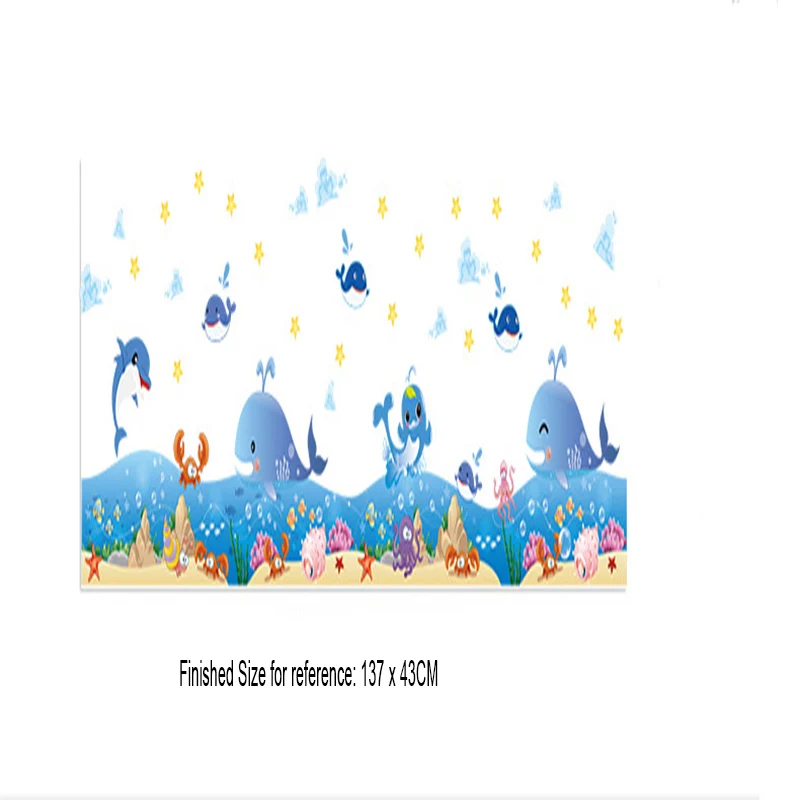 Красочные наклейки на стену морского мира стикеры Мультяшные Подводные Животные