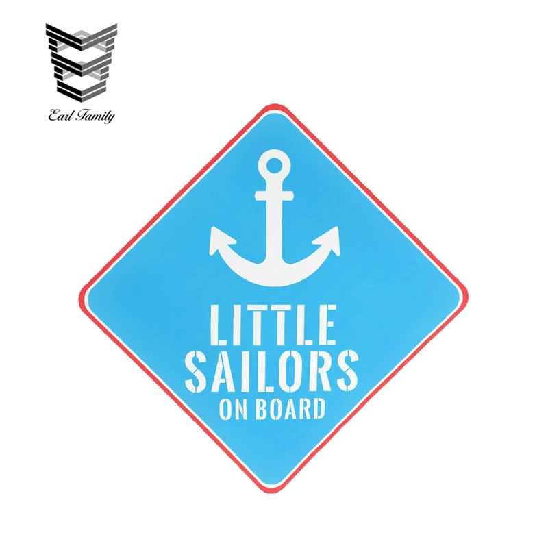 EARLFAMILY 12 см x маленькие моряки на борту якорь автомобильные наклейки дети вдова - Фото №1