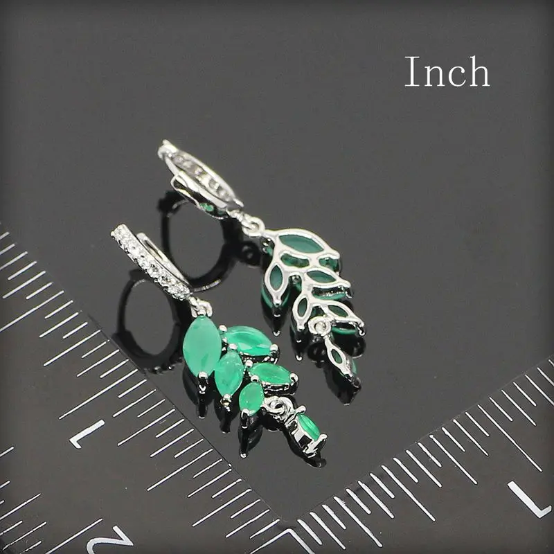 Женские Висячие серьги с изумрудом зеленого цвета из стерлингового серебра 925