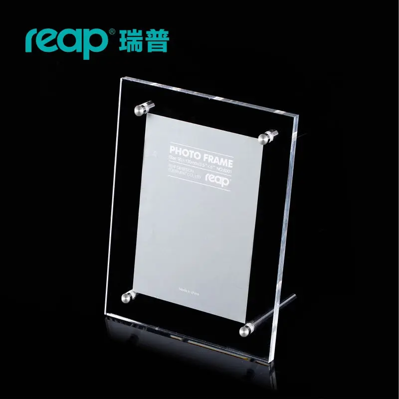 Деревянная акриловая L образная настольная фоторамка для магазина или дома|card