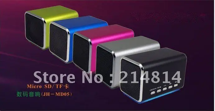 Free shipping MDQ:1pcs MD05 MINI spesker Sports MP3 Player Sound box Boombox with Micro SD/TF card reader + USB|box foam|box manicurebox mickey |