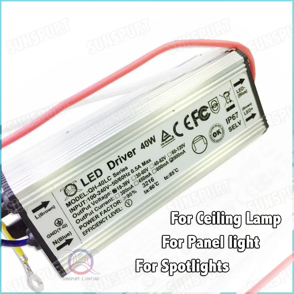 3 шт. без мерцания PFC IP67 40 Вт AC85 277V светодиодный драйвер 10 18x3W 600mA DC30 60V мощность