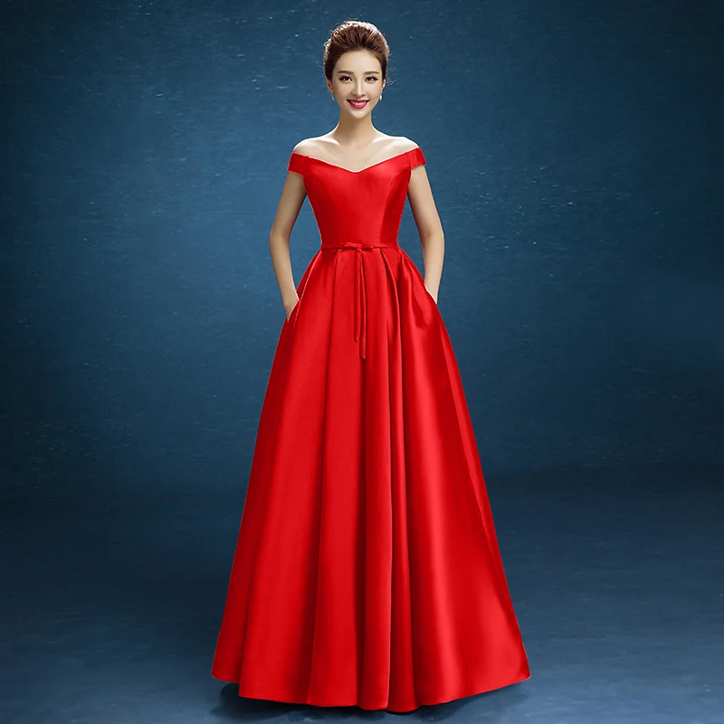 Ladybeauty Новое поступление вечерние платье для выпускного вечера Vestido de Festa с вырезом "лодочка" атласное с кружевом и бантом длинное стильное платье изготовление размеров под заказ