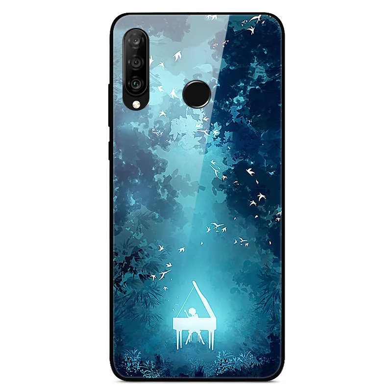 33 Для huawei P30 Lite, чехол, стекло, задняя крышка, жесткий чехол для телефона s, для huawei P30 Lite, чехол, бампер, закаленное, Honor 9X Pro Y9 Prime - Цвет: 33