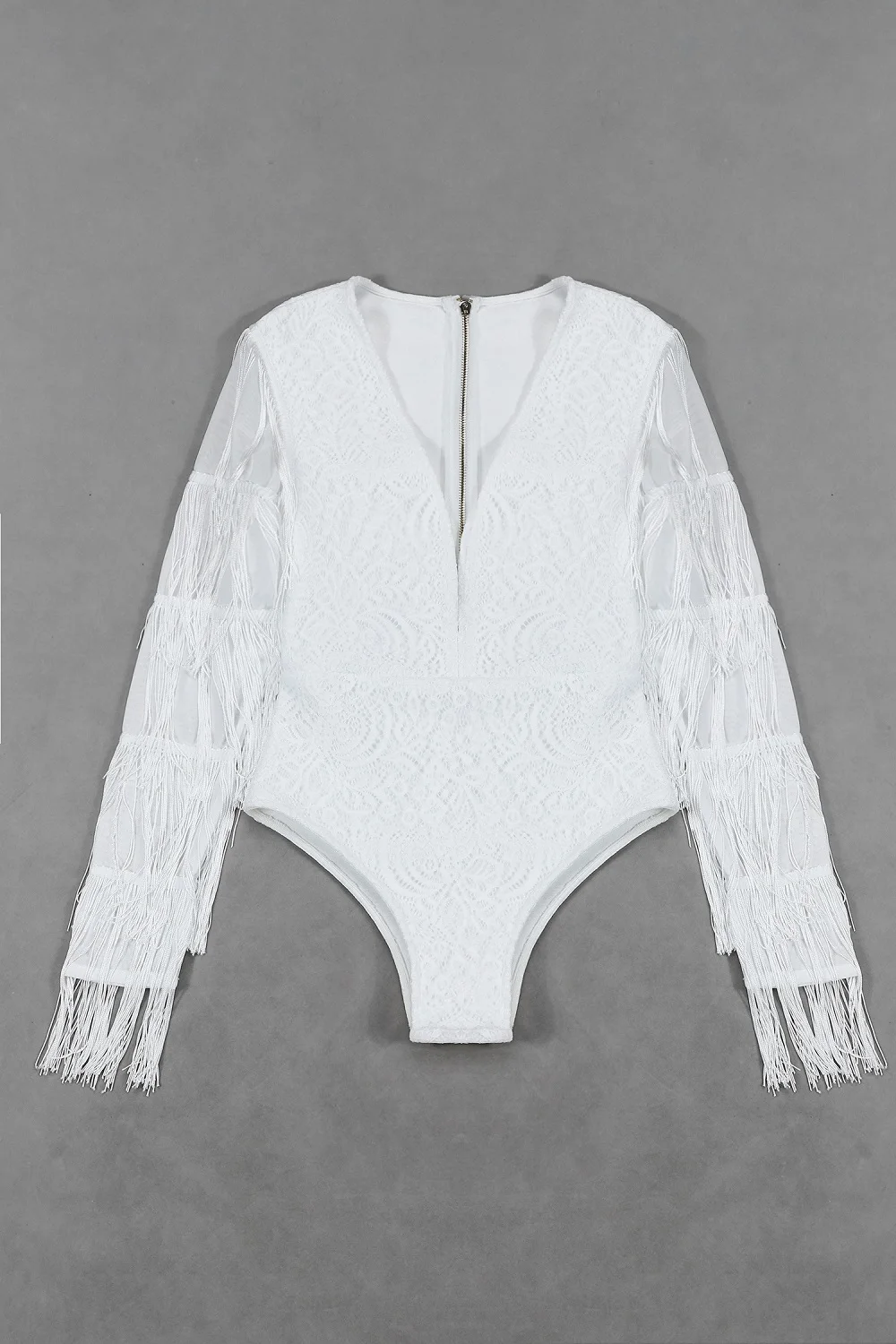 KLEEZY Новые Вечерние ные сексуальные боди с цветочной вышивкой и бахромой глубоким