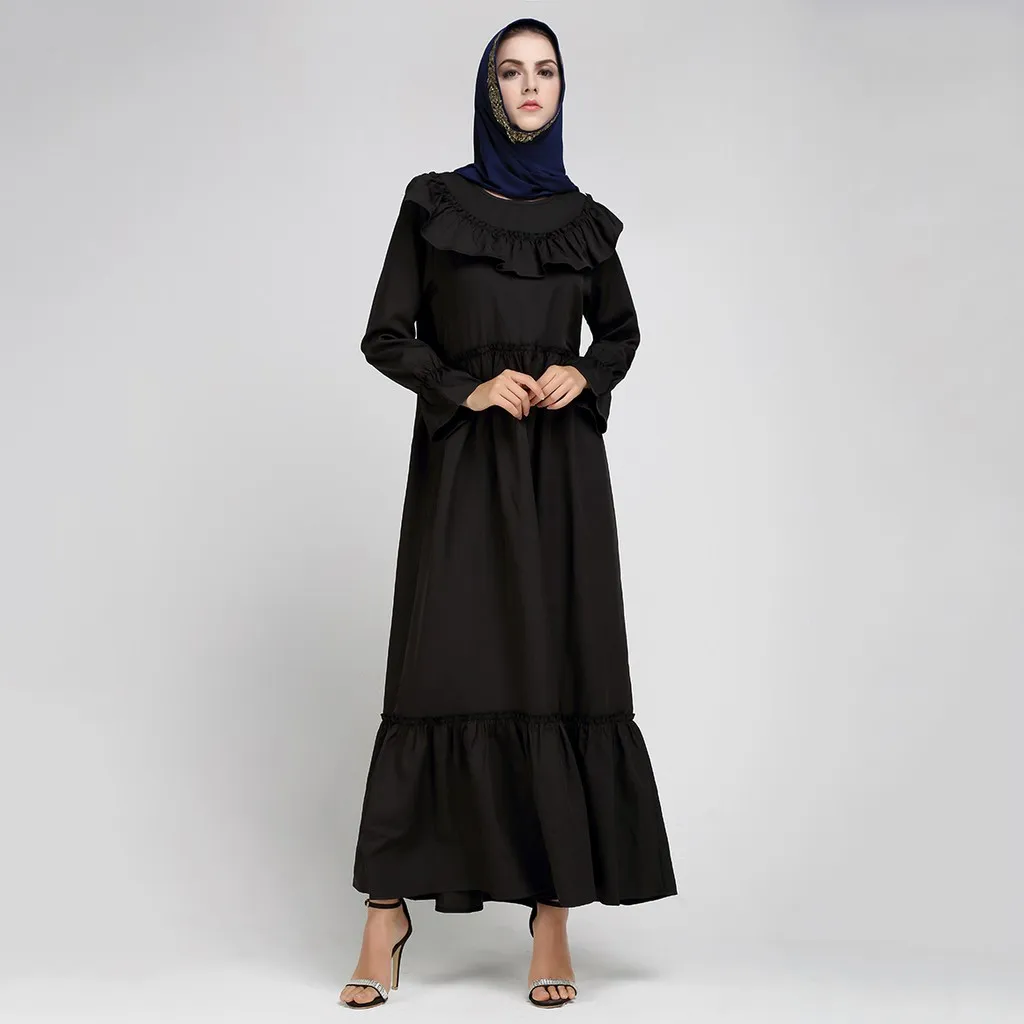 2019 mAh Премиум Jubah модное Макси платье с рюшами|Женские платья| |