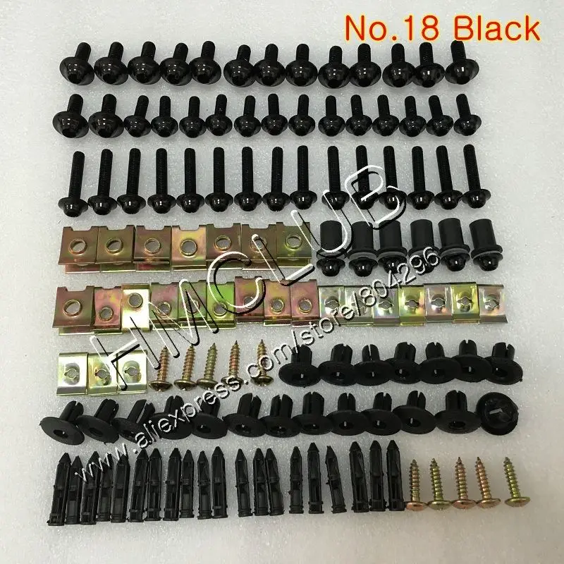 No. 18 Полный Обтекатель Болты комплект для HONDA VTR1000F 1997 1998 1999 2000 2001 2002 2005 VTR 1000 F 1000F 97 всего тела винты винт с мелкой резьбой - Цвет: No. 18