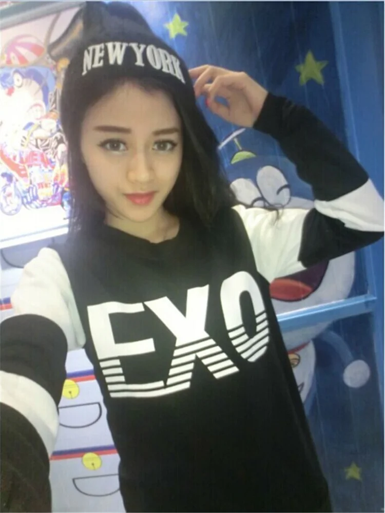 We exo kpop Женская осенне-зимняя рубашка с длинными рукавами для студенток k-pop EXO
