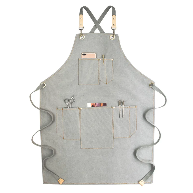 Фартук из мытой холщовой кожи кожаный ремень форма для повара кейтеринга