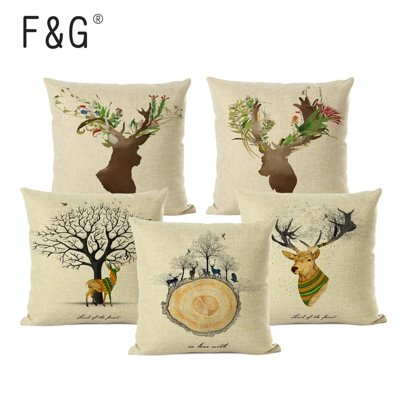 Олень Стиль чехол для подушки дома декоративная подушка Nordic улицы Автомобильная
