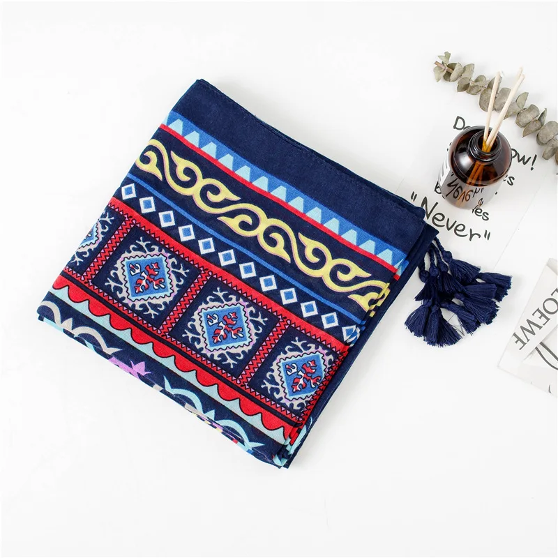 Bohemia style new arrival women scarf luxury brand geometric pattern wraps shawls muslim islam hijab wrap Na&ampden | Аксессуары для