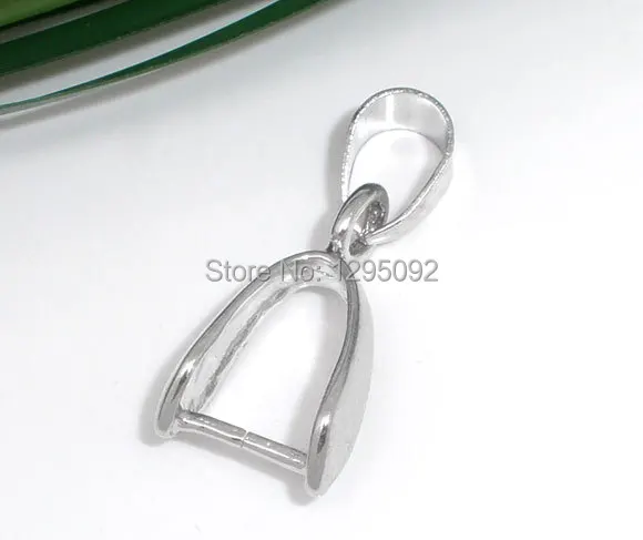 

100Pcs Silver Tone Pinch Clip Bail Beads In Jewelry Connectors Findings Charms Wholesales 9x21mm
