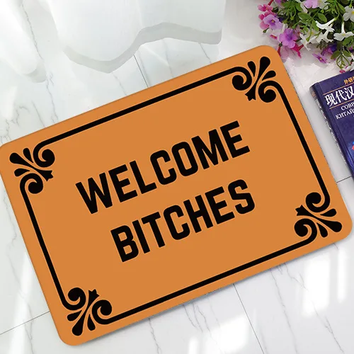 CAMMITEVER злодей Добро пожаловать B* tches ковры для прихожей юмором резиновые поступления Коврик для двери Забавный коврик 360 г коврики Oh No Not You снова - Цвет: Welcome villain rubb
