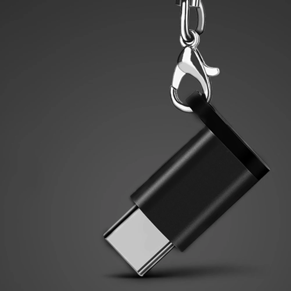 Зарядное устройство конвертер USB-C к Micro USB Быстрый мини разъем с брелком передачи