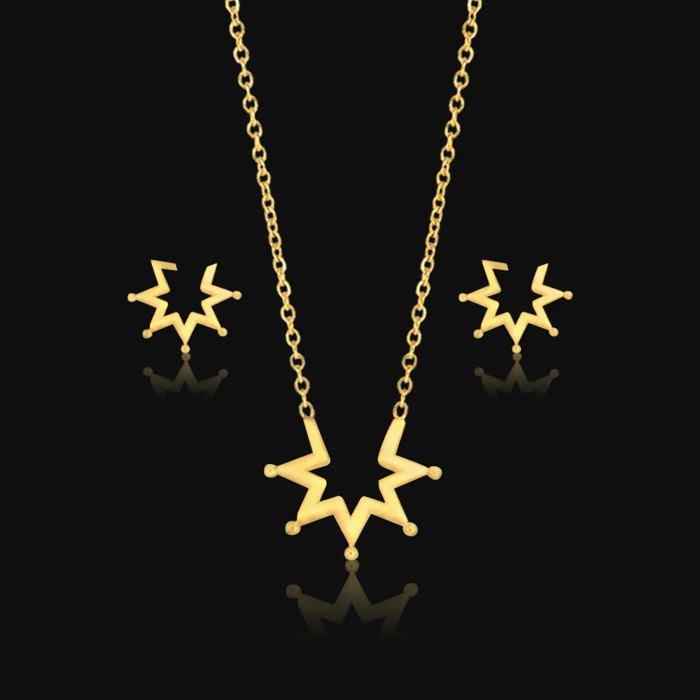 Модные свадебные ювелирные наборы из Дубая золотого цвета звезды аксессуары