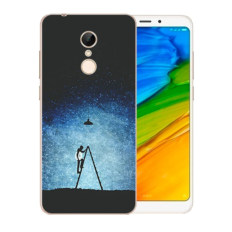 5.7 inch For Xiaomi Redmi 5 Phone Case Soft Silicone TPU for Back Cover Night Sky Pattern xaomi matte Shell |