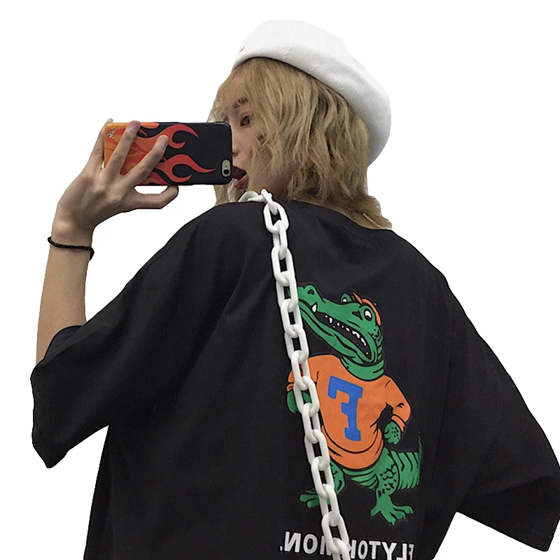 YouGeMan Harajuku уличной хип-хоп футболка для женская одежда 2019 летний корейский Ulzzang