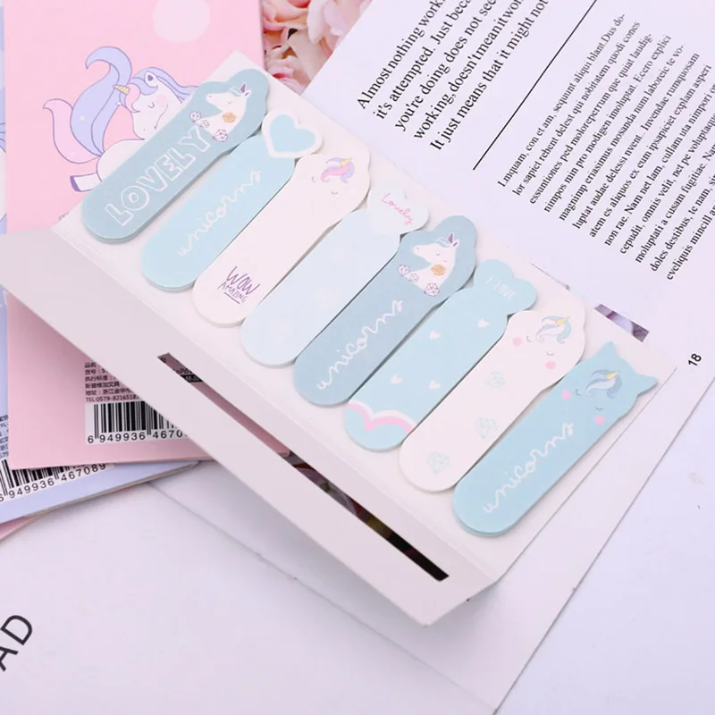 Милый Kawaii Мультфильм Животное палец Единорог Блокнот N Times липкая бумага для