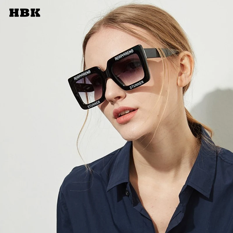 Солнцезащитные очки HBK квадратные большие для женщин и мужчин красные черные