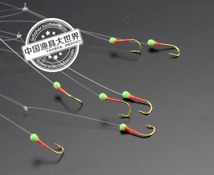 Рыболовный крючок люминесцентный светящийся золото 7 шт./лот налобный Anzol De Pesca