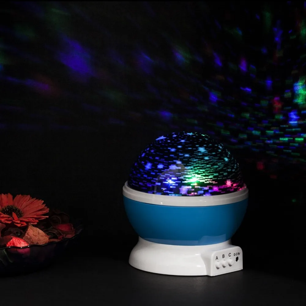 Worldyea Romantic Rotating Spin Night Light Projector Children Kids Baby Lighting Sky Star Master led Projection Lamp bedroom | Лампы и