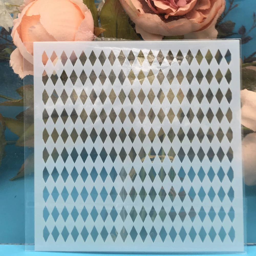 

1Pcs 13cm Diamond Texture DIY Craft Layering Stencils Wall Painting Scrapbooking Stamping Embossing Album Paper Template F5170-7