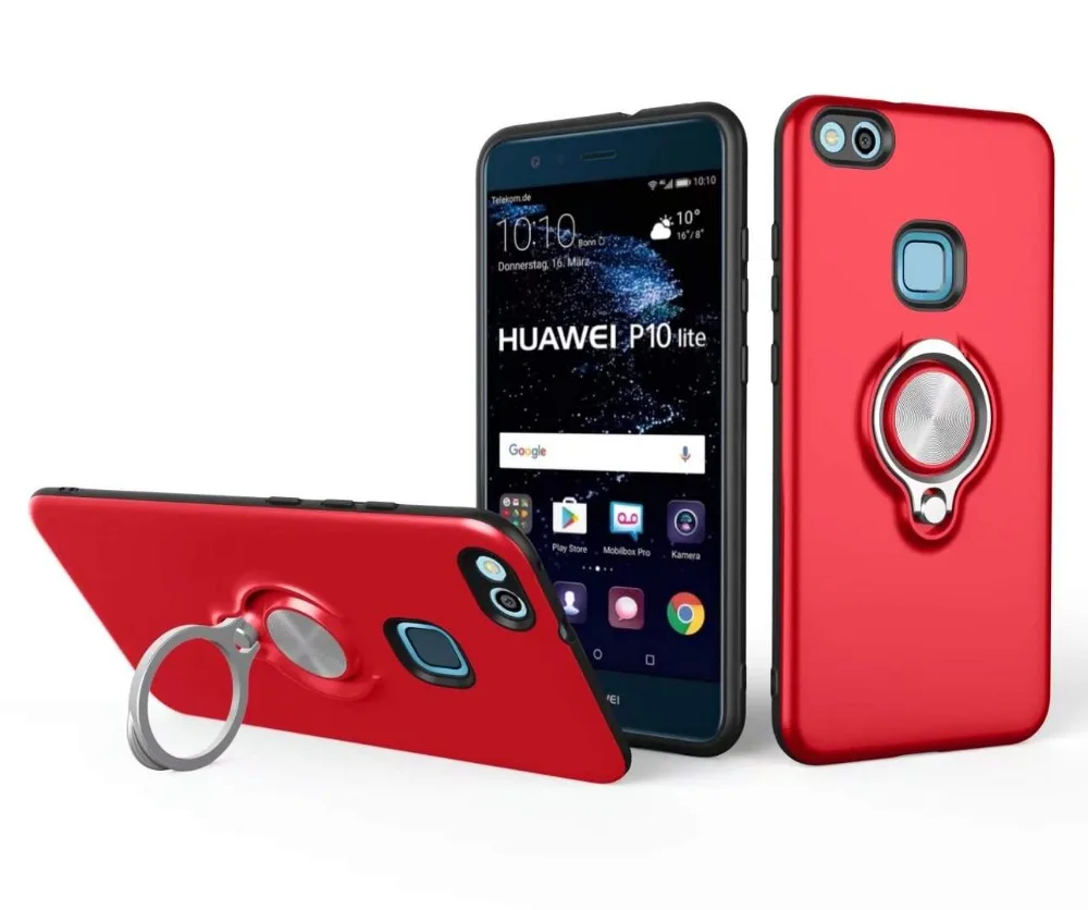 FULAIKATE чехол подставка с кольцом для Huawei P10 Lite 2017 противоударный мягкий из ТПУ P10lite