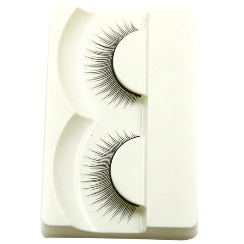 1 Pair Handmade Natural False Eyelashes Plastic Black stems Eye Lashes 2JU13 | Красота и здоровье