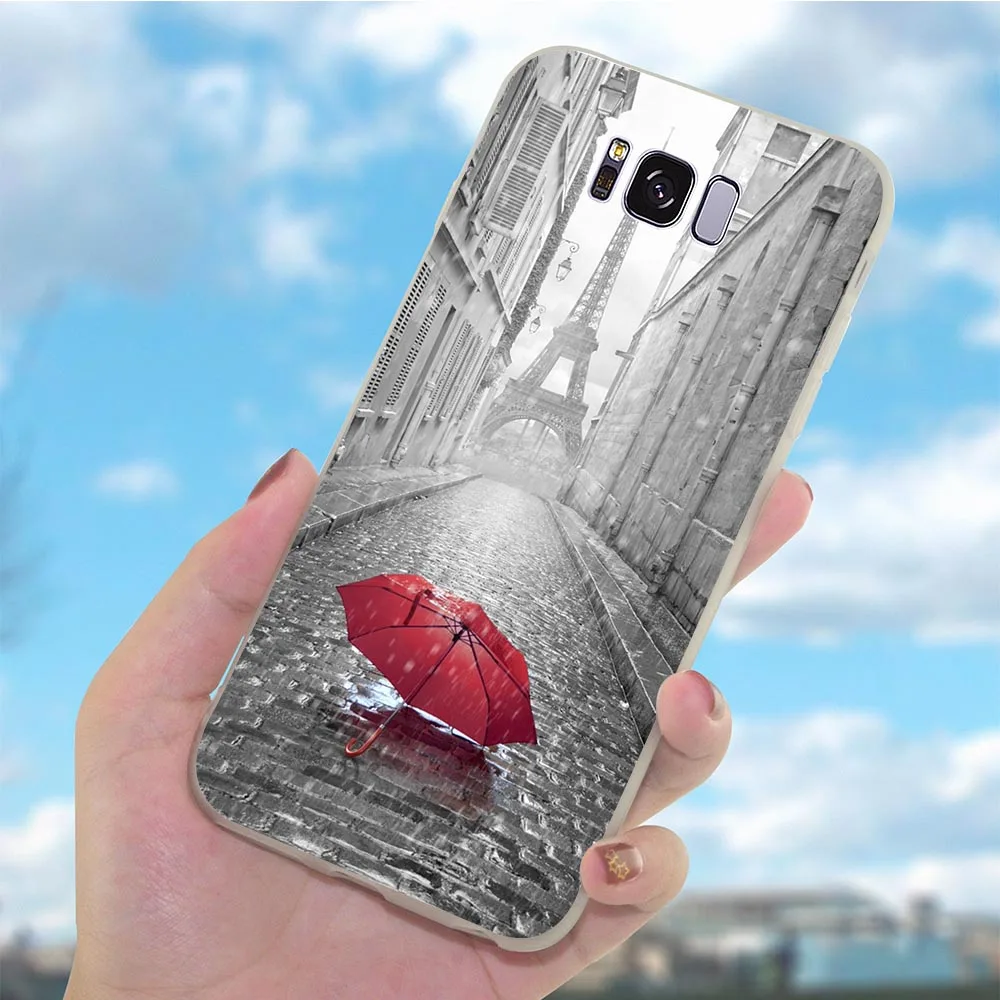 Мягкие ТПУ чехлы Эйфелева башня чехол для телефона Samsung Galaxy S6 Чехол M10 M20 M30 S7 Edge S8 S9