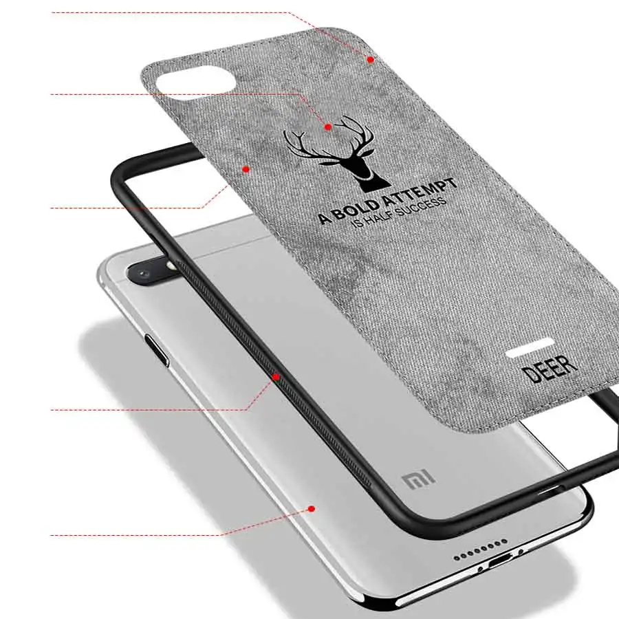Xiaomi Redmi 6A чехол на 5 45 &quotгибридный матовый тканевый силиконовый защитный для xiaomi 6
