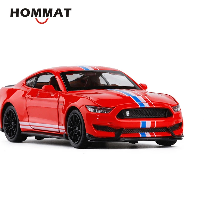 Red HOMMAT 1:32 Масштаб Ford Mustang Shelby GT350 Игрушечная модель автомобиля Diecasts& игрушечные транспортные средства сплав металлическая модель автомобиля подарки игрушки для детей - Цвет: Red