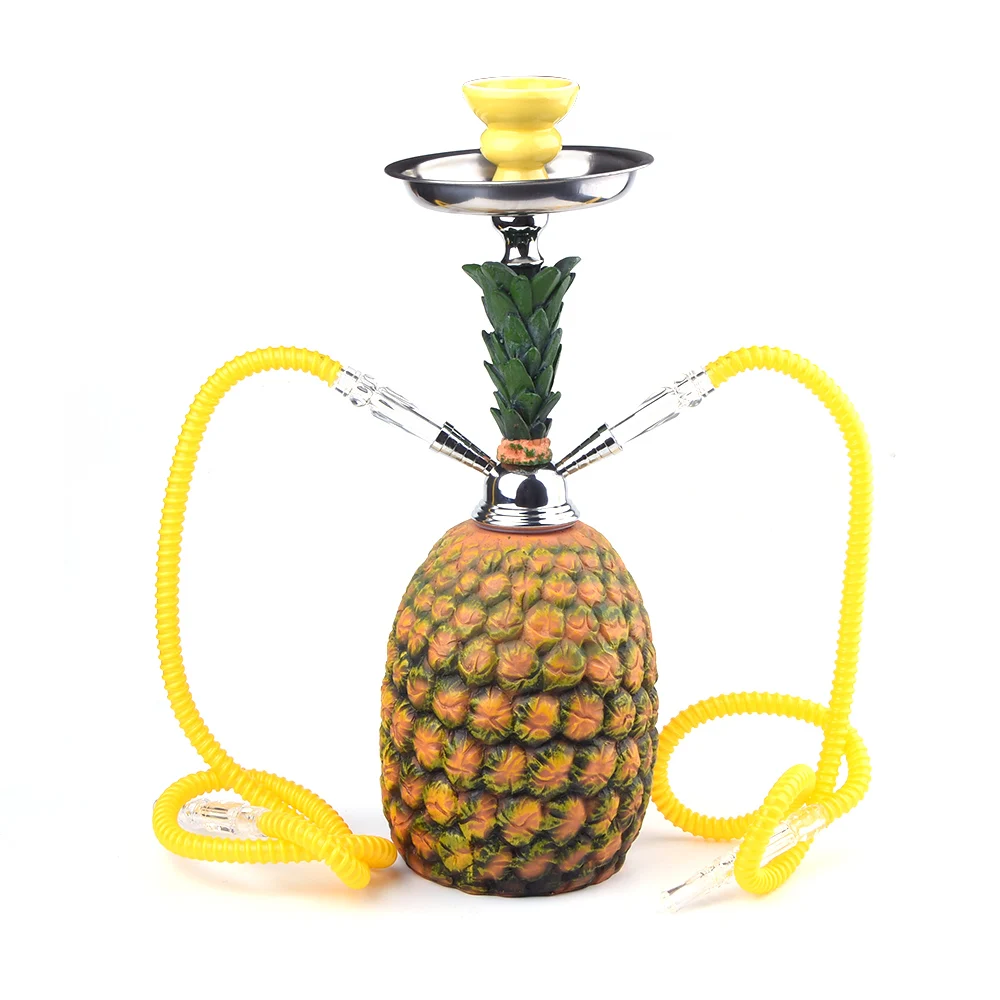 GERUI Pineapple Shape Hookahs Shisha With Hookah Bowl Pipe Double Hose Smoking Pipe Accessories