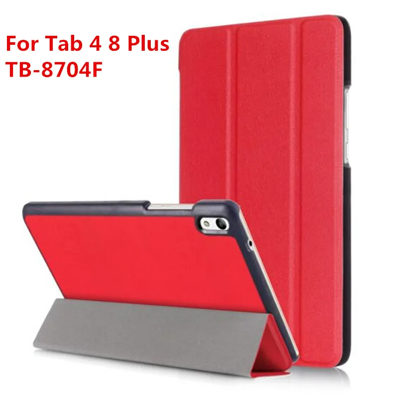 Для lenovo Tab 4, 8, 8 Plus, TB-8504N TB-8504F TB-8704F TOUCHBeauty TB-8504 TB-870 4, 8 50 4, 8 704 планшет чехол Кастер Стенд кронштейн кожаный чехол - Цвет: KST Tab4 8Plus Red