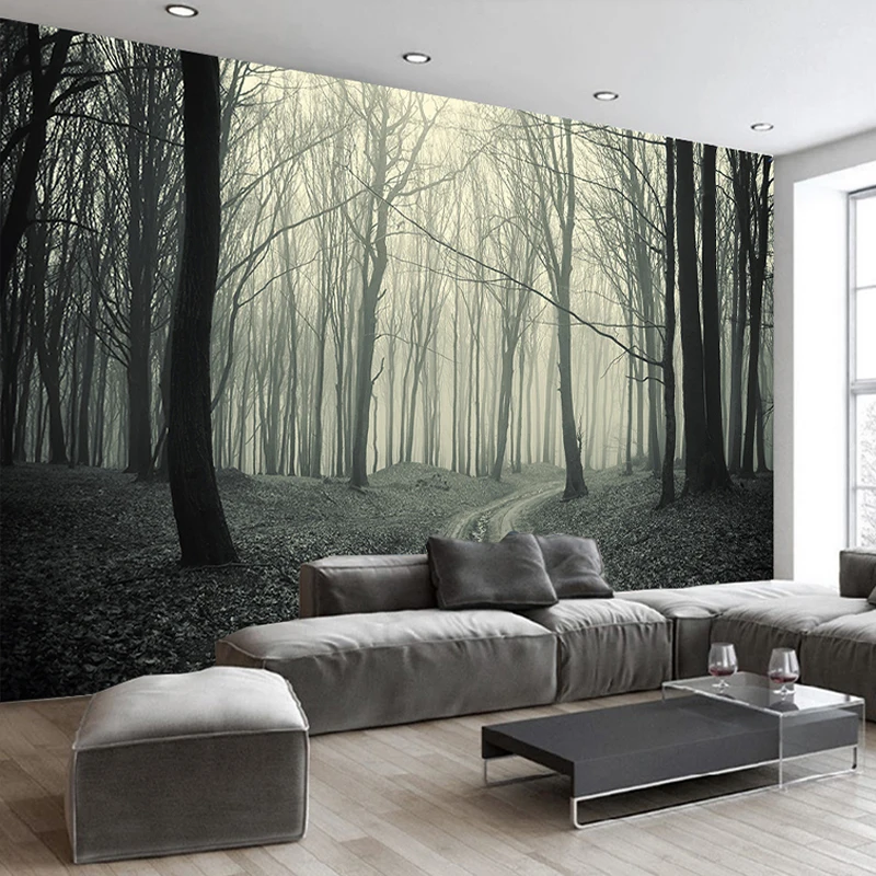 

Custom Photo Wallpaper Large Wall Painting Background Wall Paper Modern Simple Living Room Sofa Forest Tree 3D Mural Wallpaper