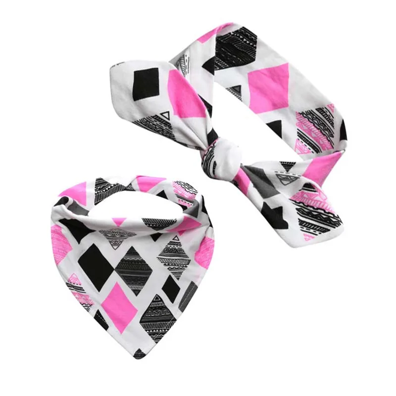 RDP-019 Baby bibs and headband infant bib baby boys girls 2 pcs Soft cotton cute gift bebe photo prop | Детская одежда и обувь