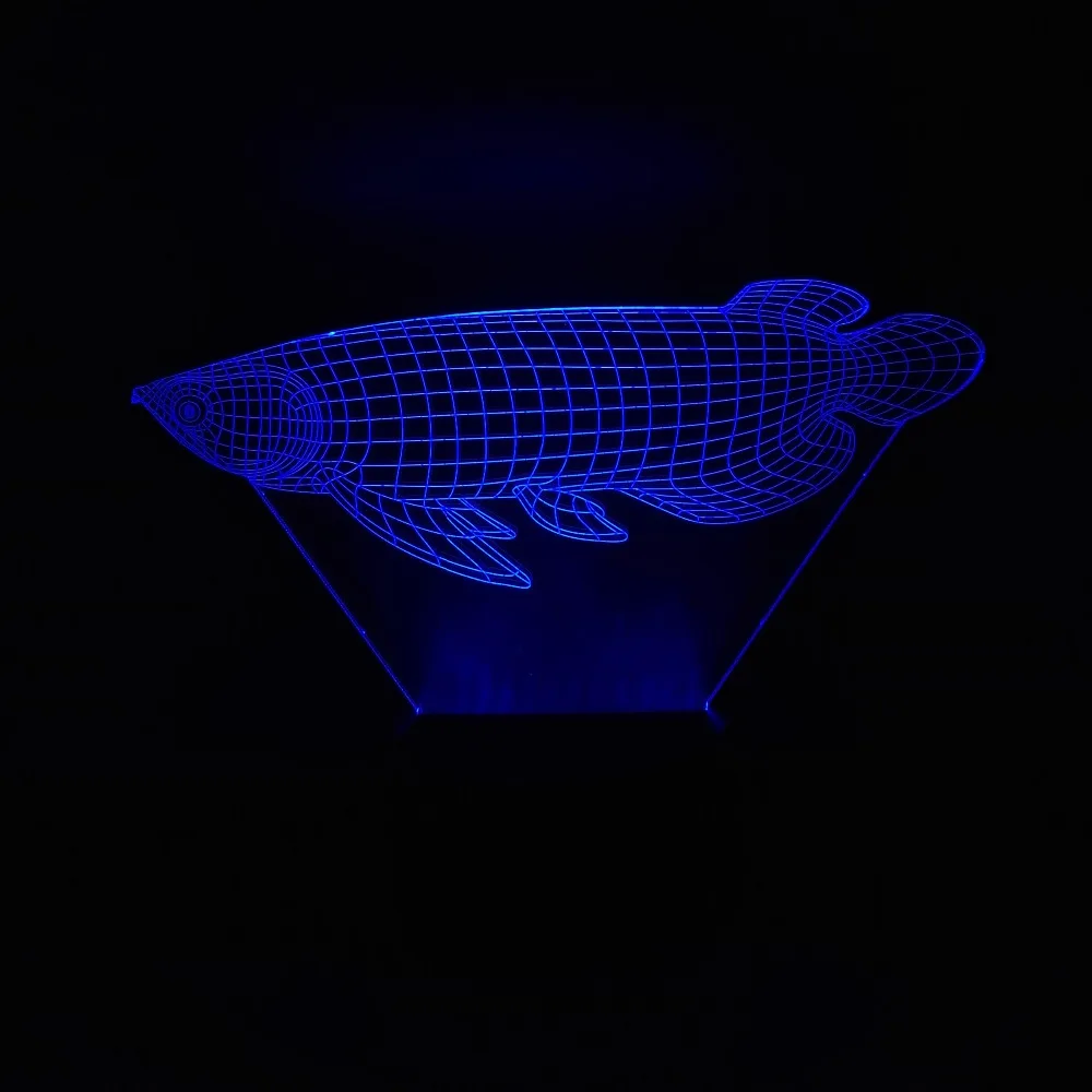 3D модная Имитация рыбы визуальный СВЕТОДИОДНЫЙ Ночник светильник Lucky Arowana