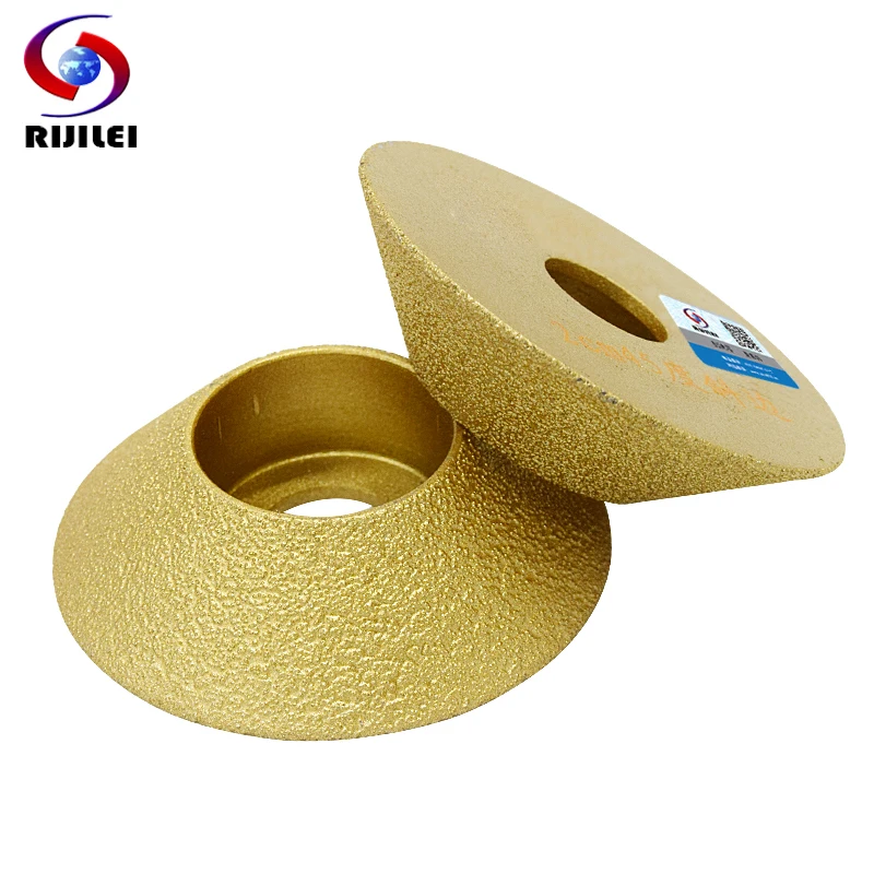 RIJILEI 74MM Brazed Diamond Profile Wheel 45 Degree Single Angle Grinder Granite Edging Disc Diamond Grinding Wheel MX50