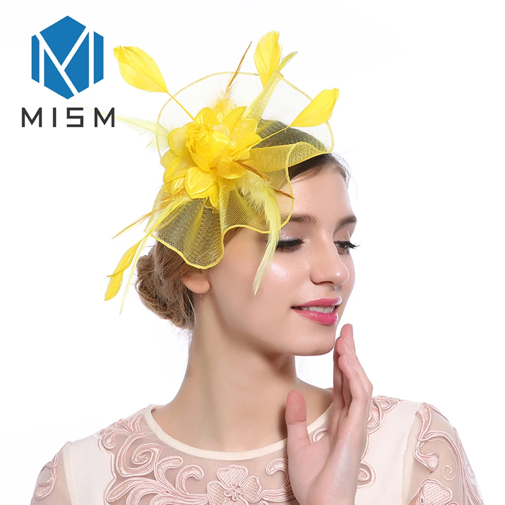 M MISM женский бисер с перьями заколки для волос Элегантный Вуалетка выдолбленные