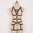 Женская Экзотическая одежда blak, готика, Харадзюку сексуальное нижнее белье, кольцо бюстгальтера, подвязка с заклепкой пояс