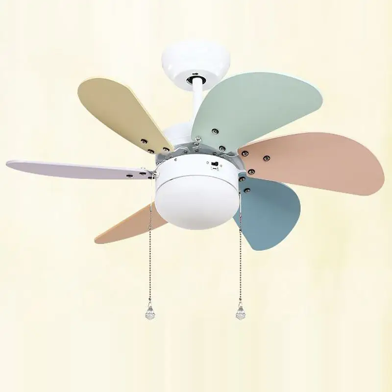 Цветные деревянные вентиляторы для потолка стеклянный абажур с сенсорной