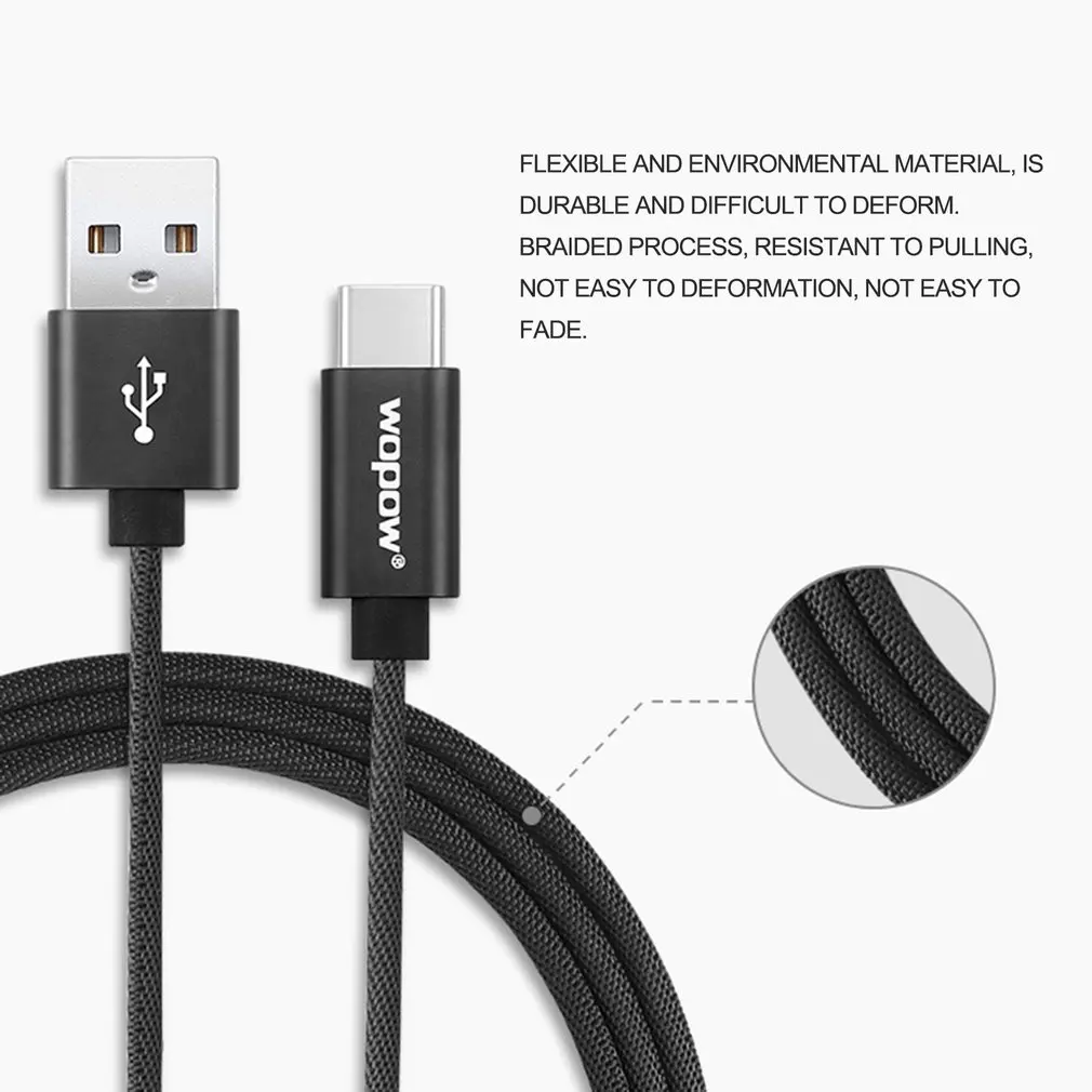 Wopow LB-103 Micro USB кабель для передачи данных 1 метр Быстрая зарядка джинсовый плетеный кабель мобильного телефона usb зарядная линия универсальный для Android