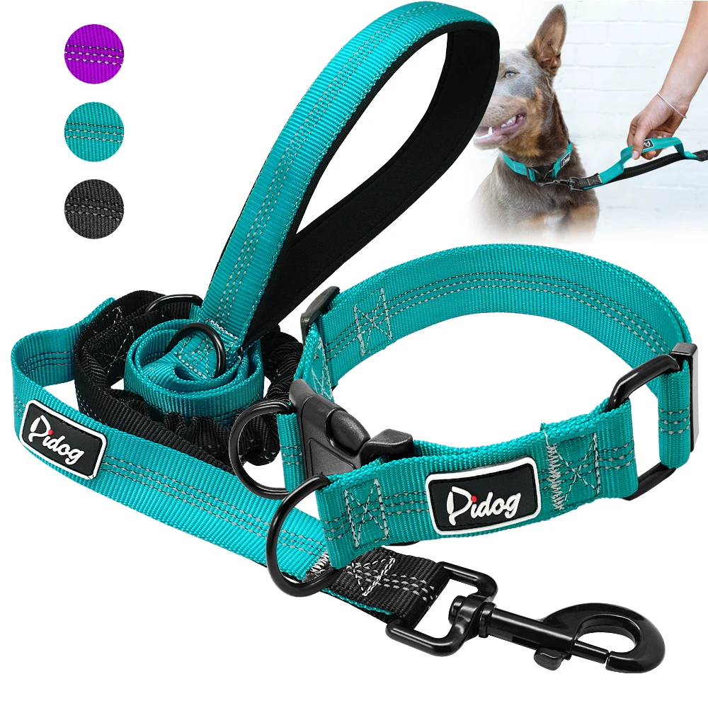 

Набор из светоотражающий собачий ошейник нейлоновых поводков для домашних питомцев, поводок для собак, дрессировка, бег, ходьба, малый, сред...