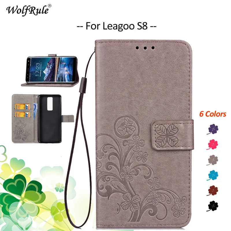 Чехол для Leagoo S8 чехол WolfRule Флип PU держатель карт кошелек бампер Защитная сумка