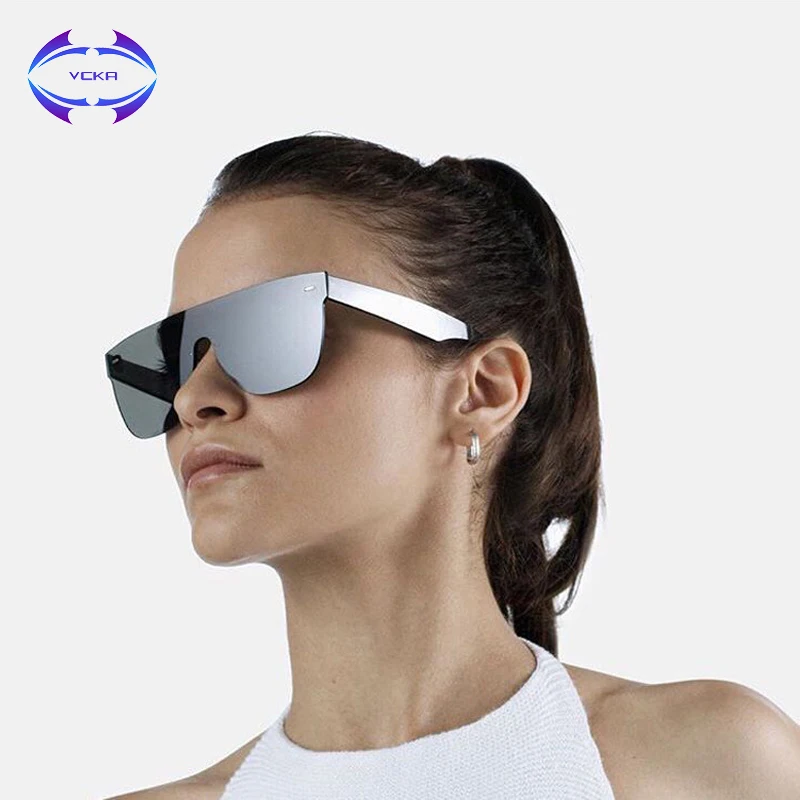

Женские солнцезащитные очки VCKA, летние квадратные очки без оправы с линзами из сплава, UV400