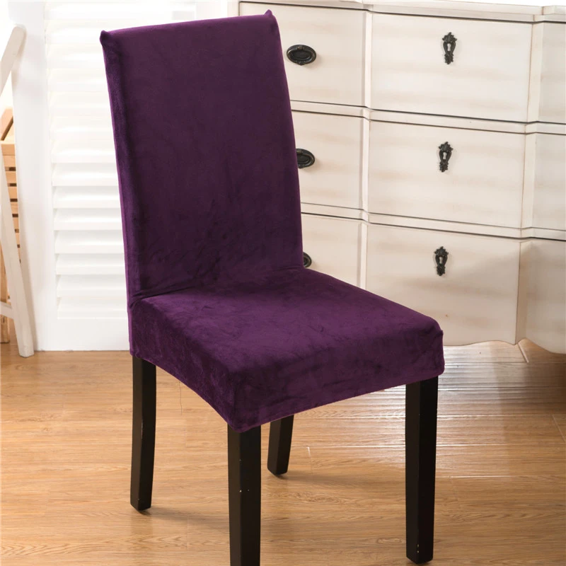 Бархатный Чехол из спандекса для обеденного стула однотонный чехол 100%