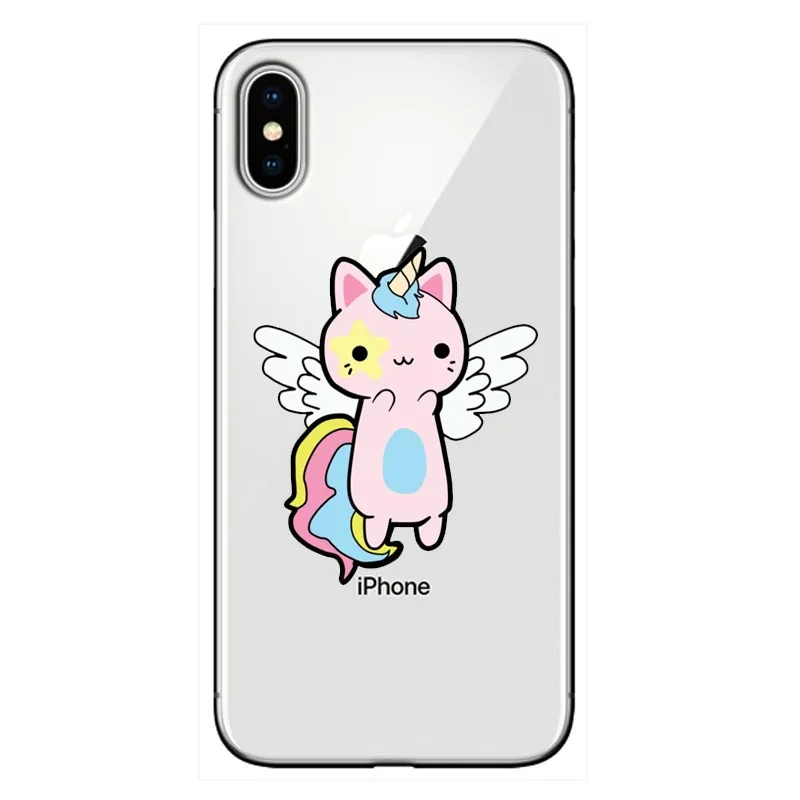 Чехол для телефона с милыми кошками мягкий чехол Caticorn Apple iPhone X XS Max XR 7 7Plus 8 6 6S 6Plus 11