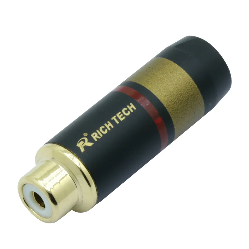2 шт./1 пара Роскошные RCA Jack медь гнездо позолоченные аудио адаптер синий и красный