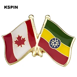 KS2010 Флаг Канады крест Значок Дружбы значок с флагом страны брошь в виде флага Национальный флаг лацкан булавка международные путешествия булавки коллекции - Окраска металла: KS2010