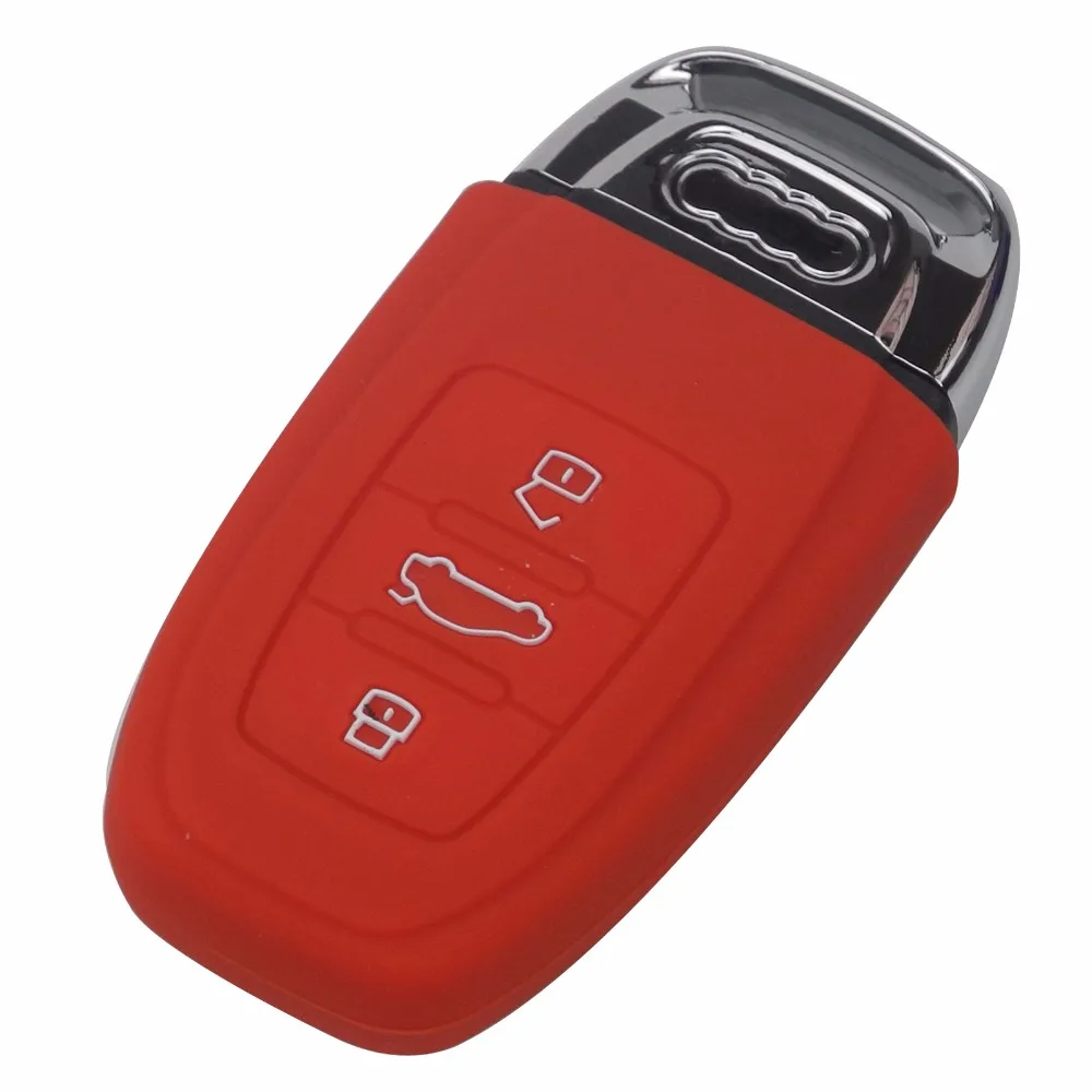 Jingyuqin 3 кнопки силиконовый чехол для ключей от машины Audi B6 B7 B8 A4 A5 A6 A7 A8 Q5 Q7 R8 TT S5 S6 S7 S8