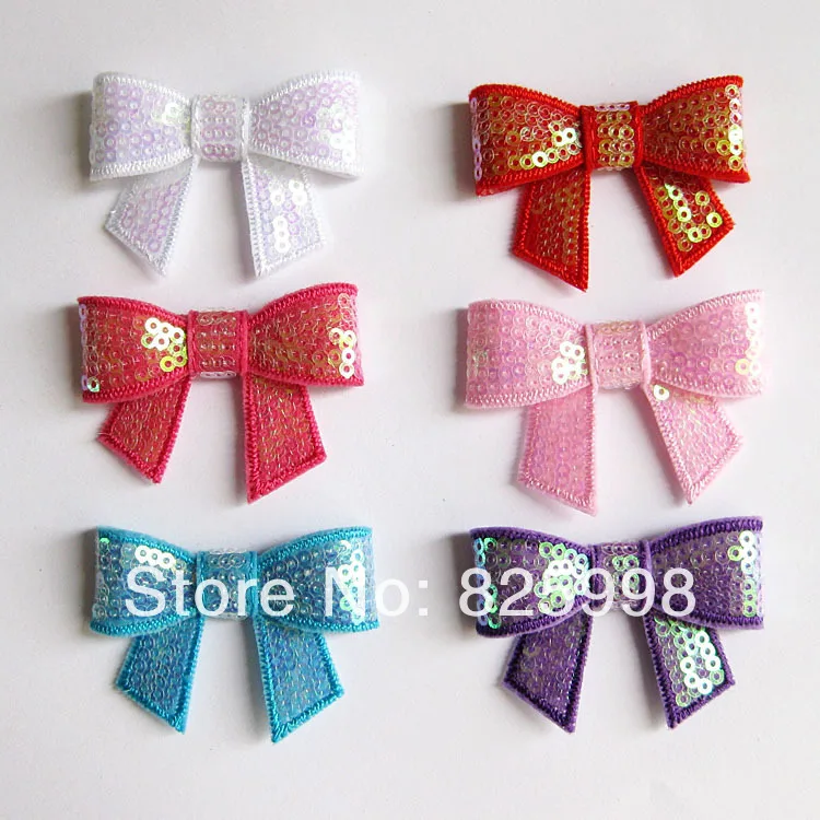 New 30pcs/bag Mix Newborn Infant Sparkly Embroider AB Colorful Sequin Bow Headband Flowers Baby Kids Head Flower Free Shipping | Мать и